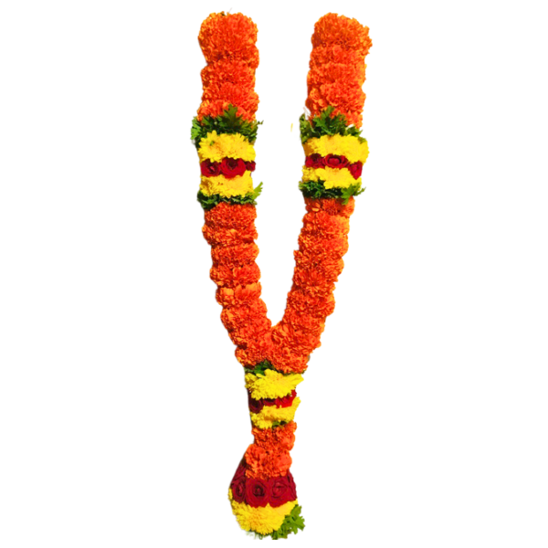 GetFlowersDaily - Orange Marigold Needle Garland – 1.5ft