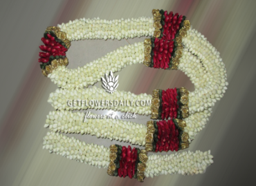 Jasmine Garland with Gold & Rose Petals