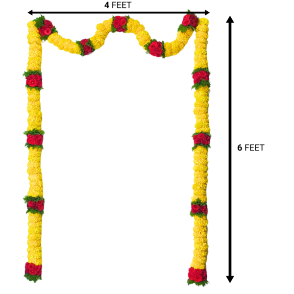 GetFlowersDaily - Simple Fresh Marigold Door Design- 4ft x 6ft