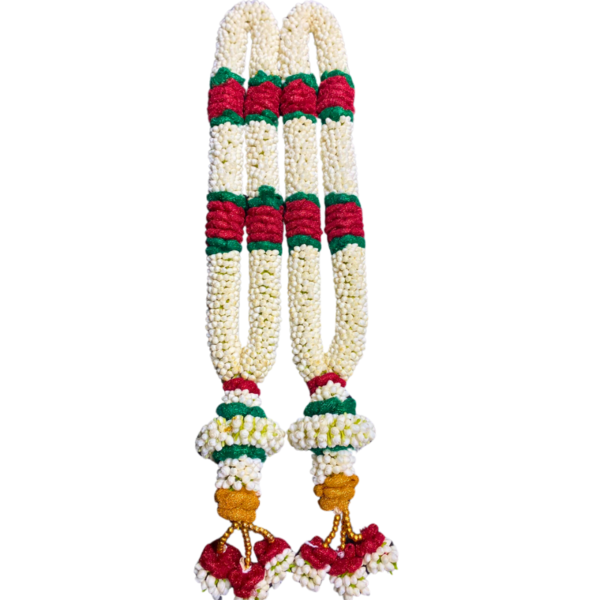 Marriage Garland - Jasmine with Red and Green Border