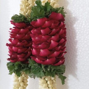 Round Jasmine Red Rose Petals Garland