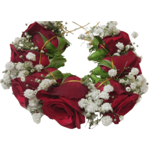 Bridal Flower - Red Rose with Gypsy Veni - 25cm