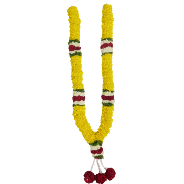 Pooja Garland - Yellow Chrysanthemum Needle Garland - 3ft