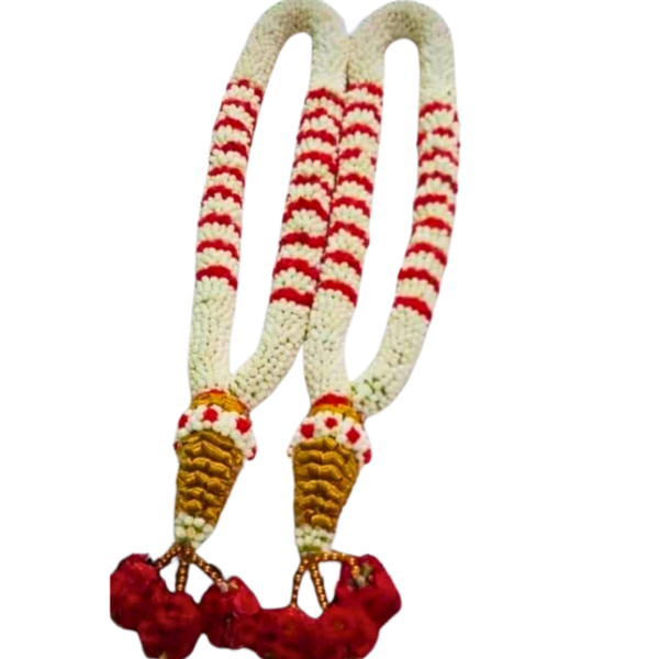 Nandhavanam Jasmine with Red Rose Petals Step Design - 1 Pair