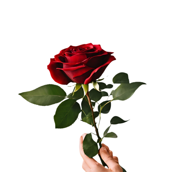 Single Red Rose with Custom Message