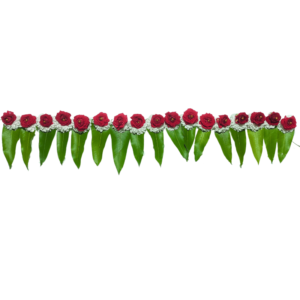 Pooja String - Mango Leaves with Flower String - 3ft