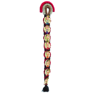 Meenakshi Doll Jade Billia with Nandavanam Gajra (White,Gold,Red) Bridal Set