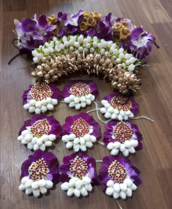 Orchid With Nandavanam Bridal Hair Set