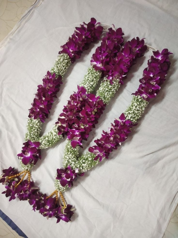 Purple Orchid & Gypsy Flower Garland (2 joint)