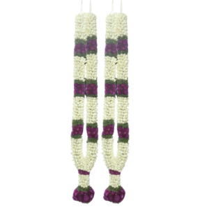 Jasmine with Purple Diasy Border - 1 Pair