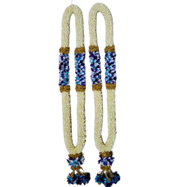 Nandhavanam Jasmine Purple Orchid with Gold Border - 1 Pair