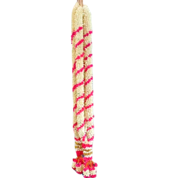 Jasmine Spiral Design with Pink Rose Petals - 1 Pair