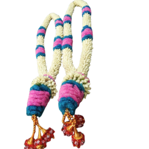 Jasmine with Blue and Pink Border - 1 Pair
