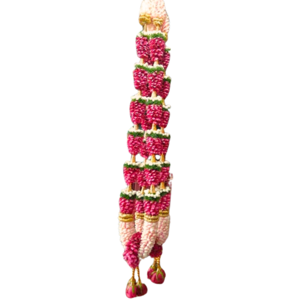 Nandhavanam Jasmine with Red & White Rose Petals Special Design - 1 Pair
