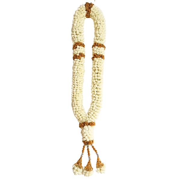 Jasmine with Gold Border Garland - 2.5ft