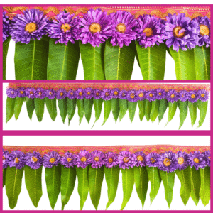 Mango Leaves with Aster Lavender Pink Border String - 3ft