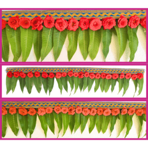 Mango Leaves with Merable Rose Blue Border String - 3ft