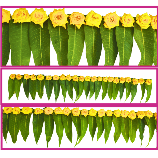 Mango Leaves with Yellow Rose String - 3ft