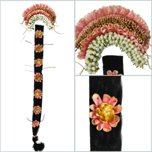 Peach Rose Petals with Artificial Gold flower Billai Set - GetFlowersDaily